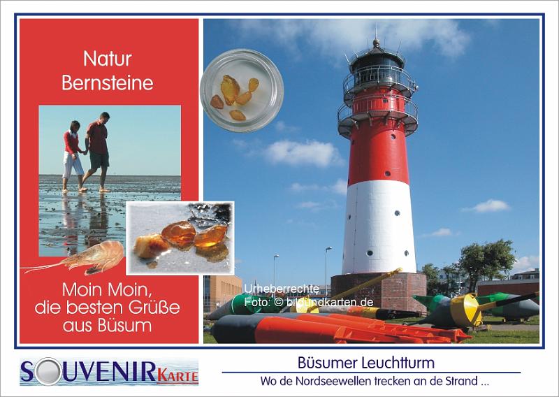 1976  SouvenirKarte  Leuchtturm Büsum Bernstein..jpg